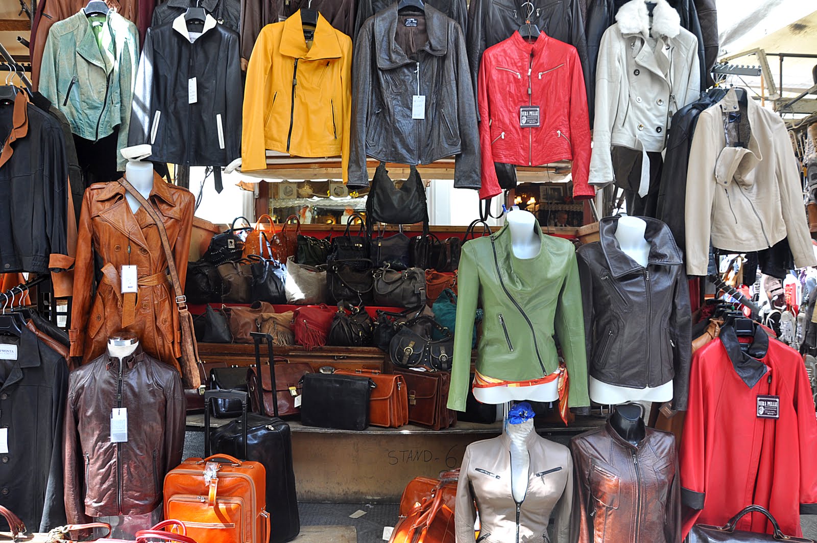 The Olive Journey Shopping at San Lorenzo Leather Market Florence, Italy